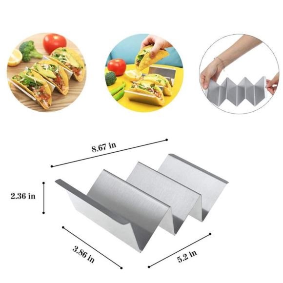 8 Pack Stainless‎ Steel Taco Holder Stand - Picture 3 of 7
